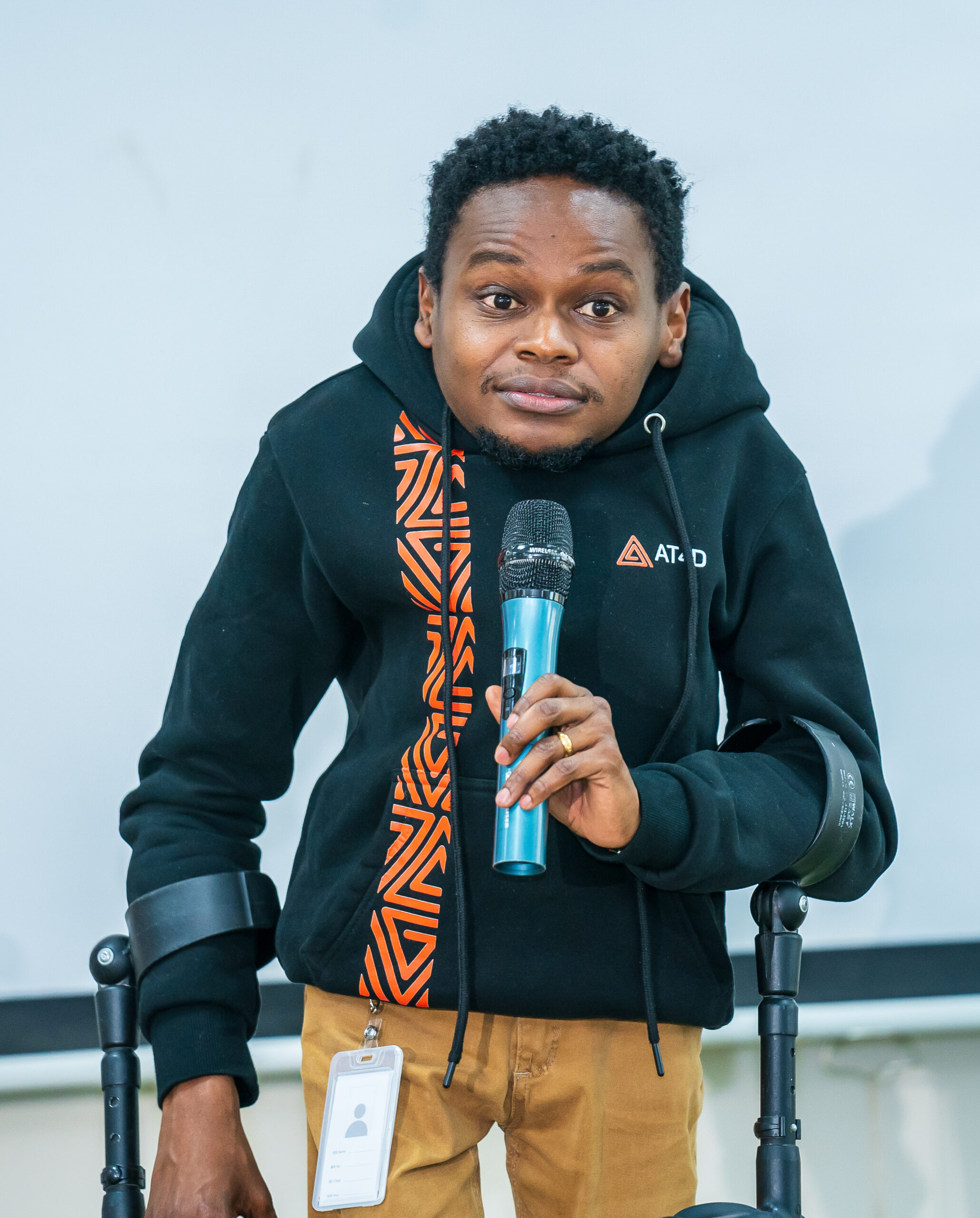 An image with AT4D founder, Bernard Chiira speaking at Cohort 11 Demo day 2026